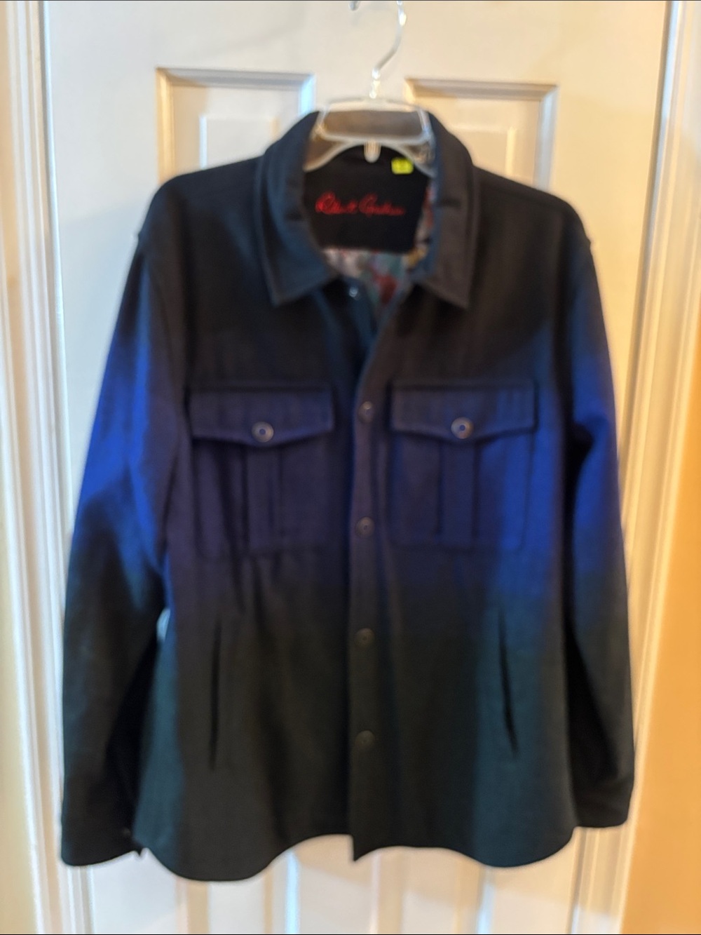 Robert Graham Blue-to-Black Ombre Lightweight Shirt Jacket